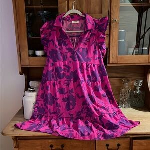 Pink and Purple Floral Dress
